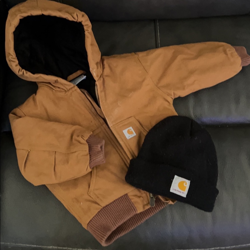 Carhartt winter coat and hat